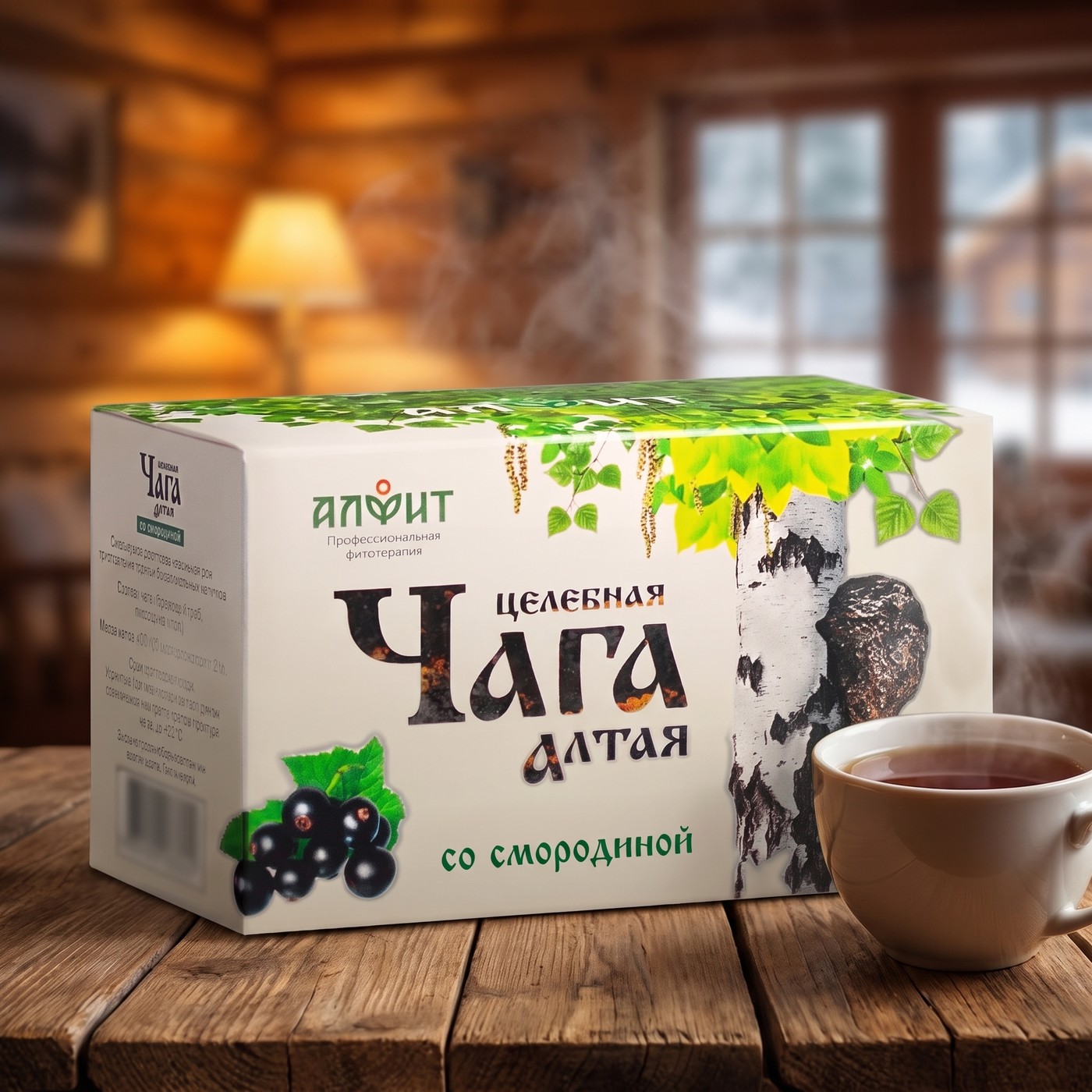 Целебная ЧАГА Алтая со СМОРОДИНОЙ