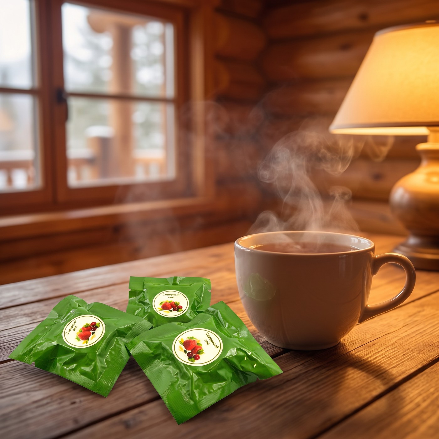 Чай зеленый прессованный СЕВЕРНЫЙ ЛЕС кубики 5-7гр