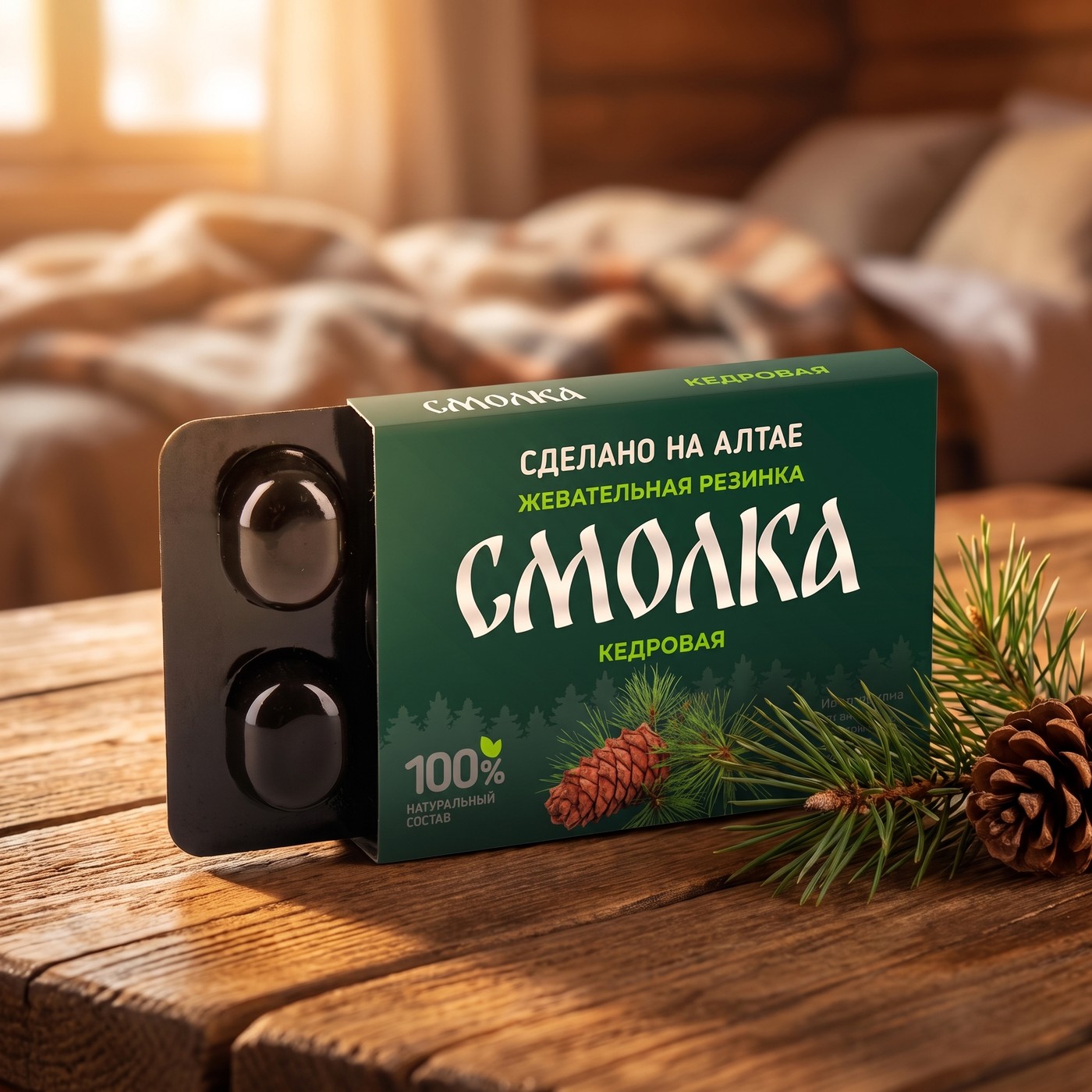 Резинка жеват. "Смолка таежная Кедровая, №5 по 0,8 г