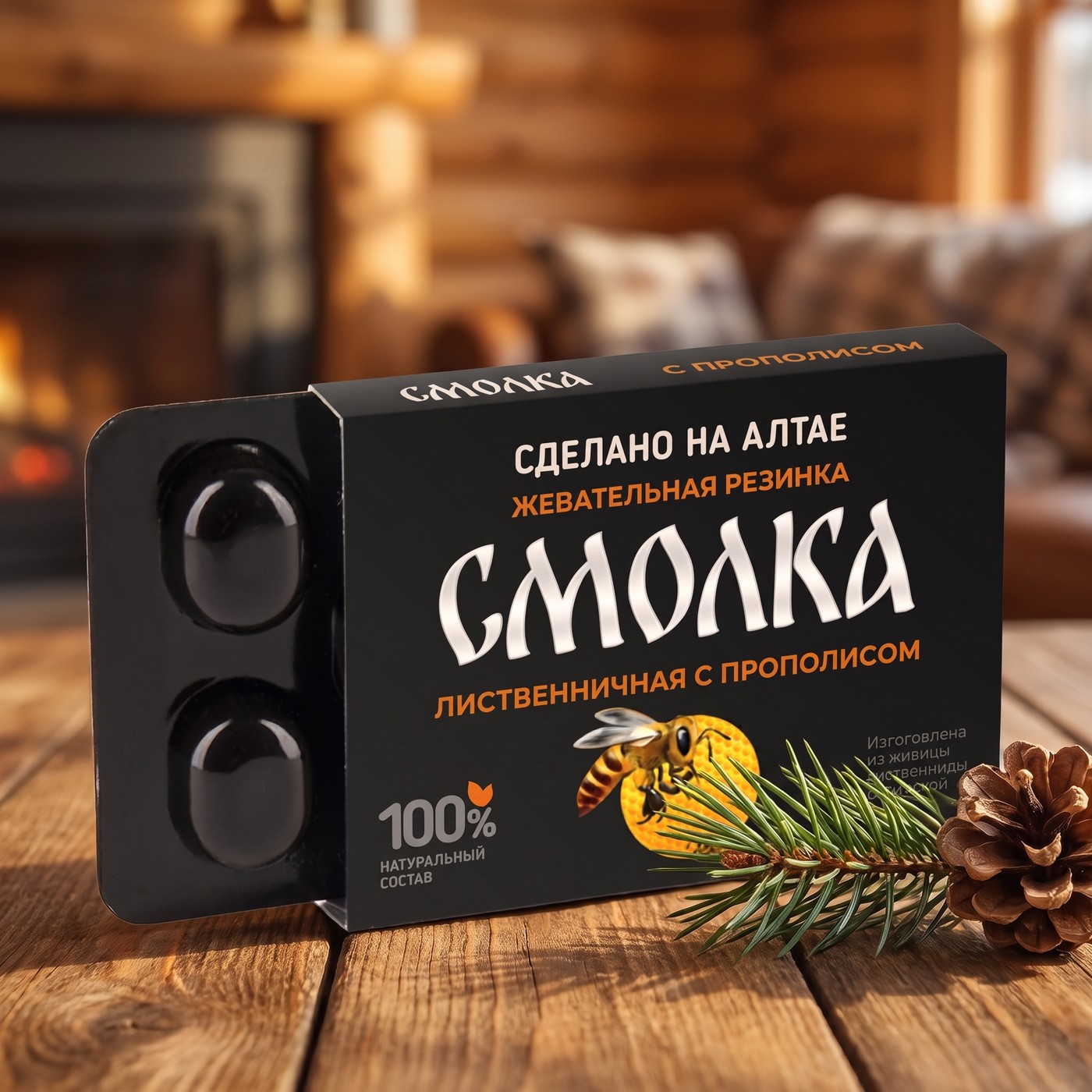 Резинка жеват. "Смолка таежная с Прополисом , №5 по 0,8 г