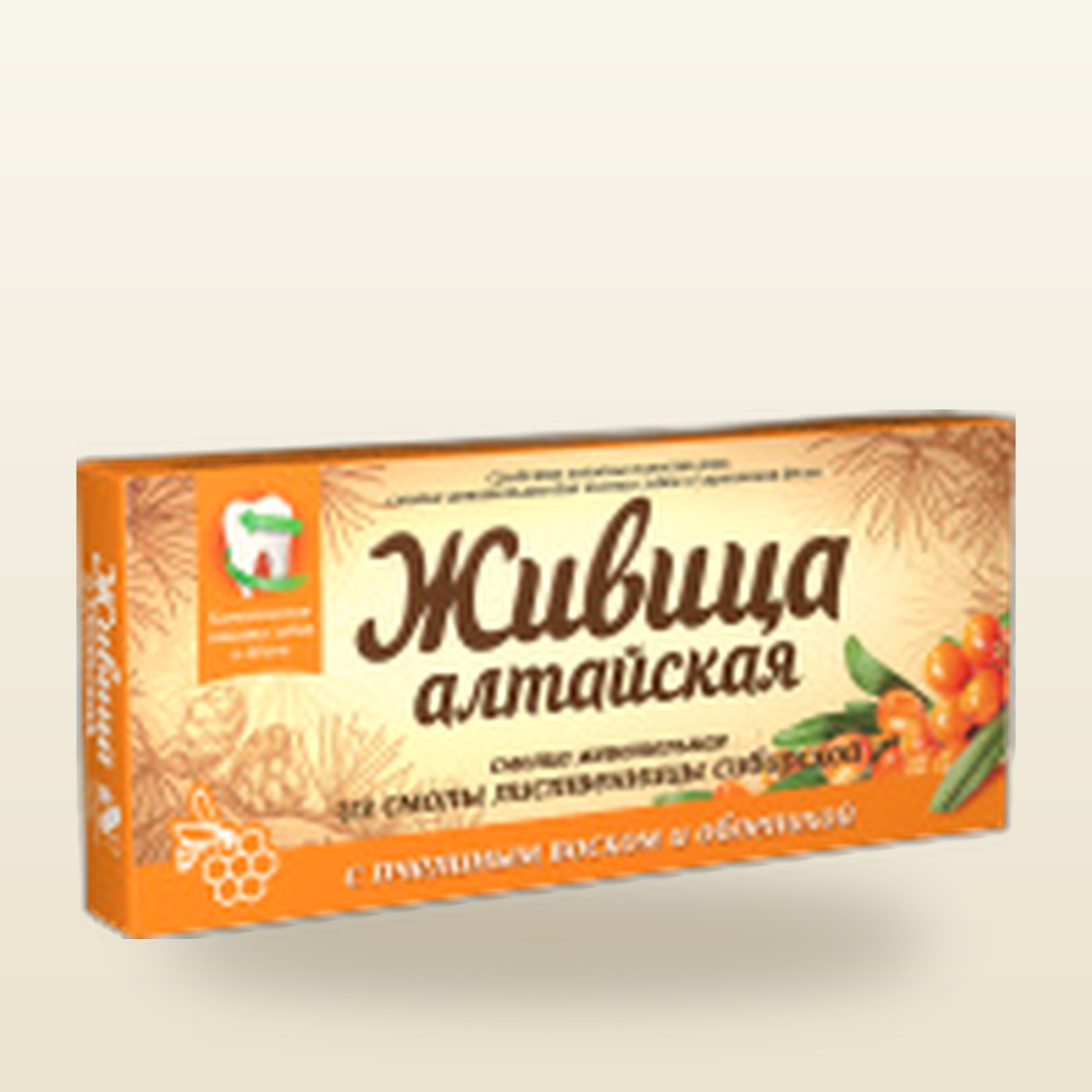 Смолка "Живица" лиственничная с облепихой, №5