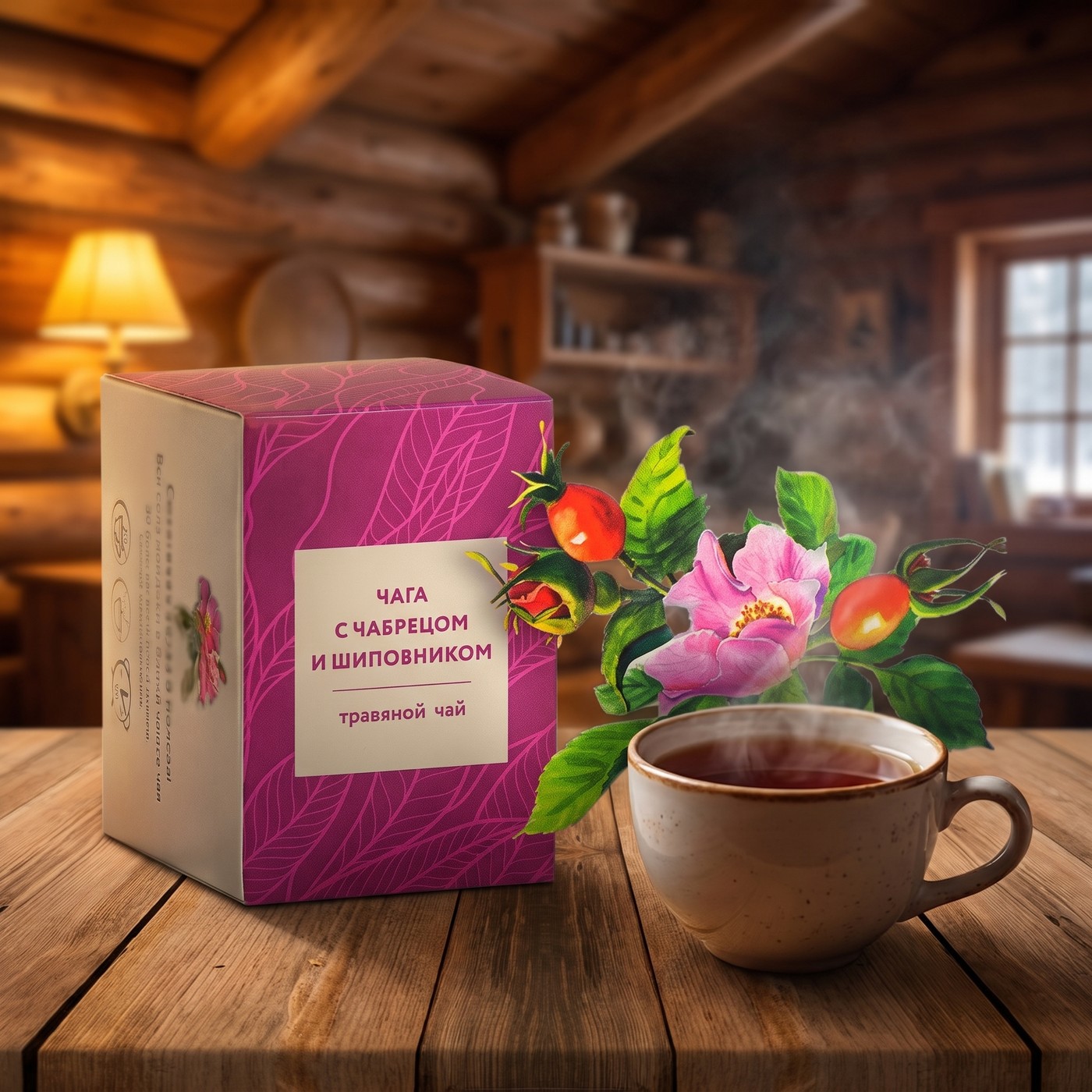 Травяной чай "Чага с чабрецом и шиповником", 40 г (20 ф/п по 2 г)